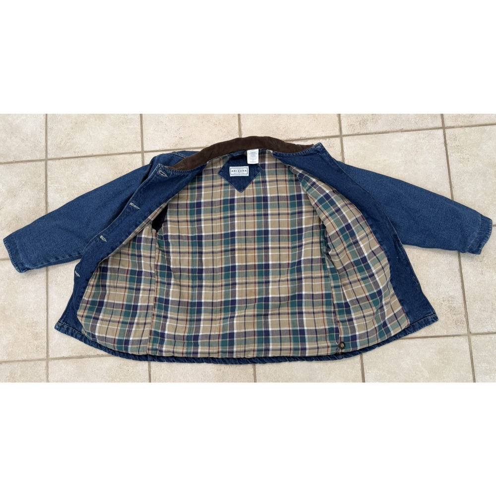 VTG Arizona Jean Co. Flannel Lined Jean Jacket Corduroy Collar - Girls Sz. 14.5 - Picture 5 of 12
